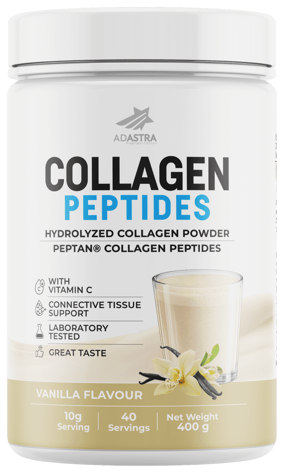 COLLAGEN PEPTIDES 400 g — kolagjen për lëkurën, nyjet dhe kockat — Vanilje – COLLAGEN | NaturaTherapy – suplemente ushqimore natyrale