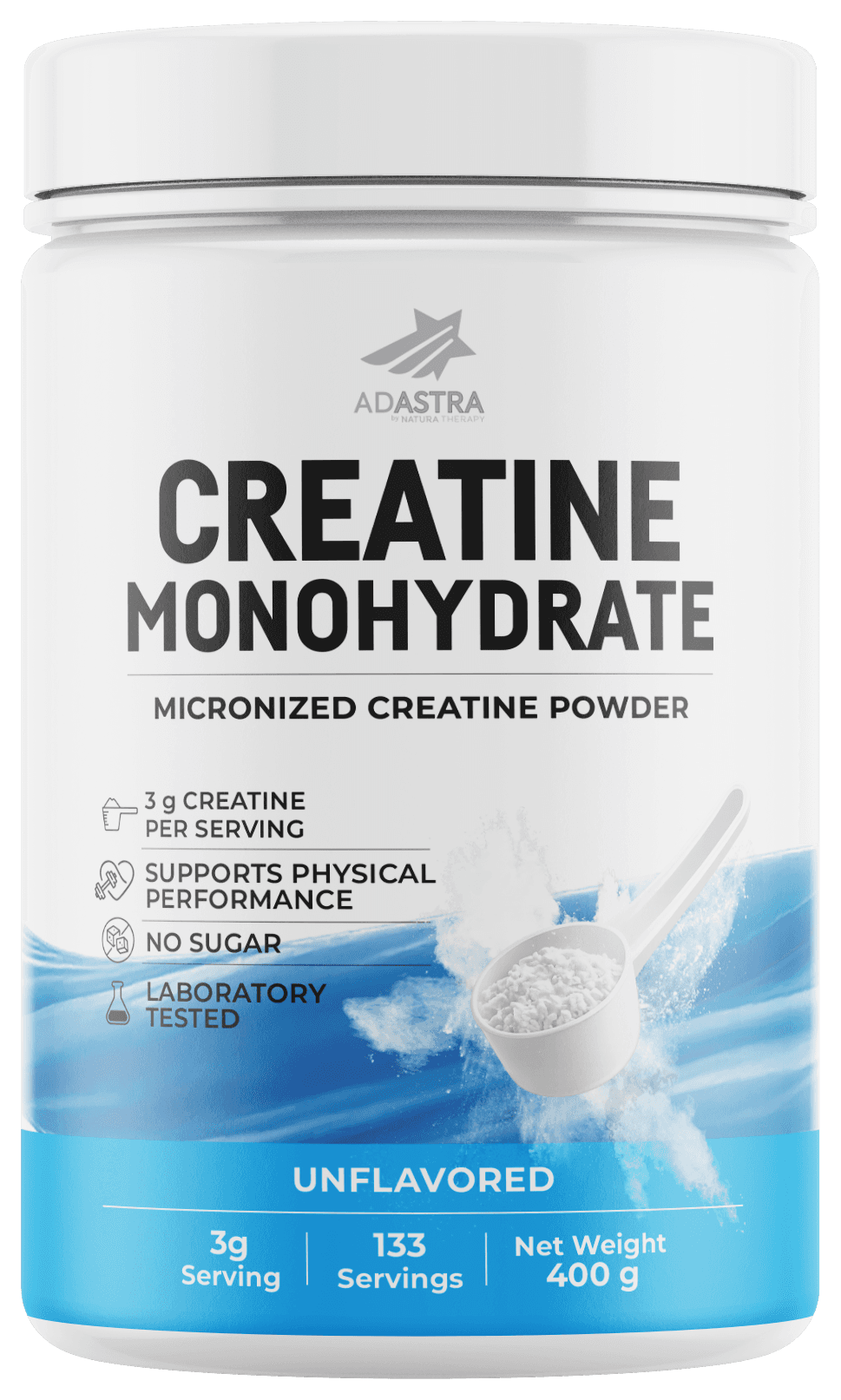 CREATINE MONOHYDRATE 400 g — për forcë dhe rritje të muskujve — Pa shije – CREATINE | NaturaTherapy – suplemente ushqimore natyrale